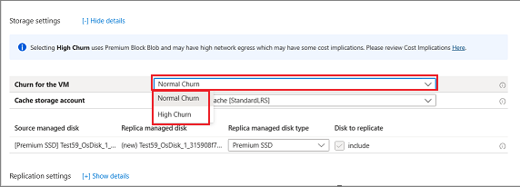 Cuplikan layar Churn untuk VM.