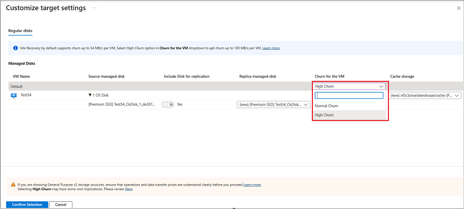 Cuplikan layar churn tinggi.