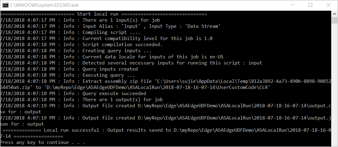 Menjalankan pekerjaan Azure Stream Analytics secara lokal dengan Visual Studio