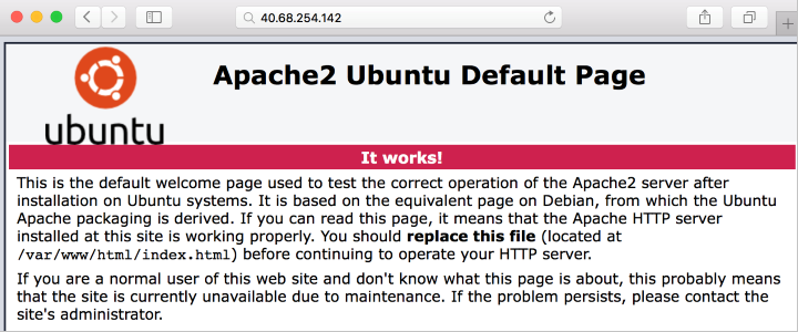 Halaman default Apache