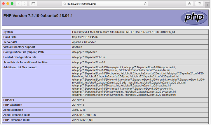 Halaman info PHP