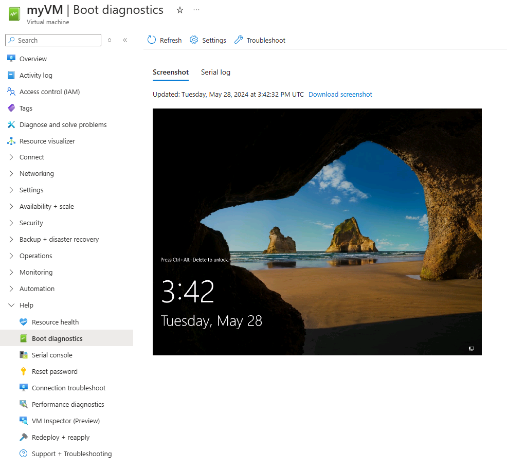 Cuplikan layar diagnostik boot Windows