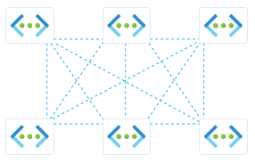 Diagram topologi jaringan jala.