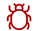 Gambar sederhana seekor bug merah.