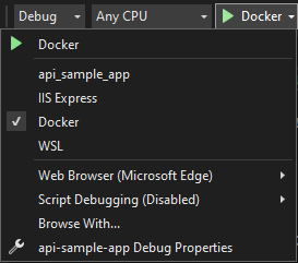 Pilihan Menjalankan Docker Visual Studio
