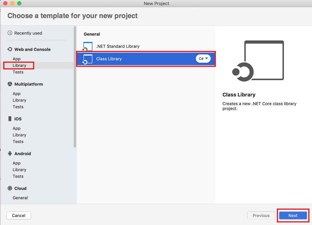 Membuat pustaka kelas .NET menggunakan Visual Studio untuk Mac - .NET