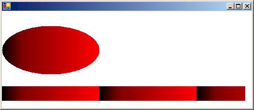 Elips dan persegi panjang yang diisi dengan gradien warna horizontal.