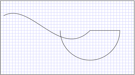 PathGeometry dengan busur.