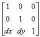 Terjemahkan Matriks 100010dxdy1