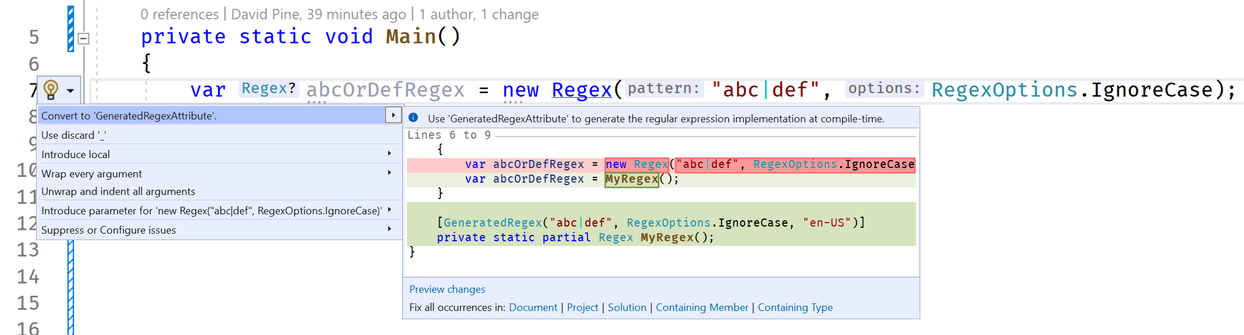 Penganalisis dan perbaikan RegexGenerator