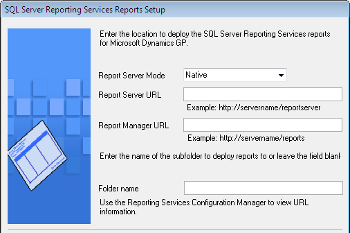 SSRS Report Setup screen to specify where to save sql server reporting services reports