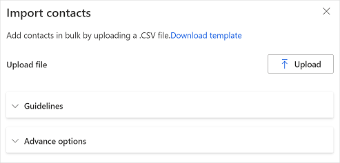 Upload file CSV.