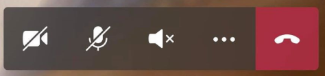 Cuplikan layar menampilkan kontrol panggilan di Teams seluler.