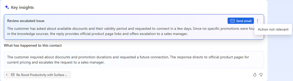 Tangkapan layar tampilan Kontak dari Sales Close Agent - Engage yang menunjukkan rekaman yang diproses oleh agen.