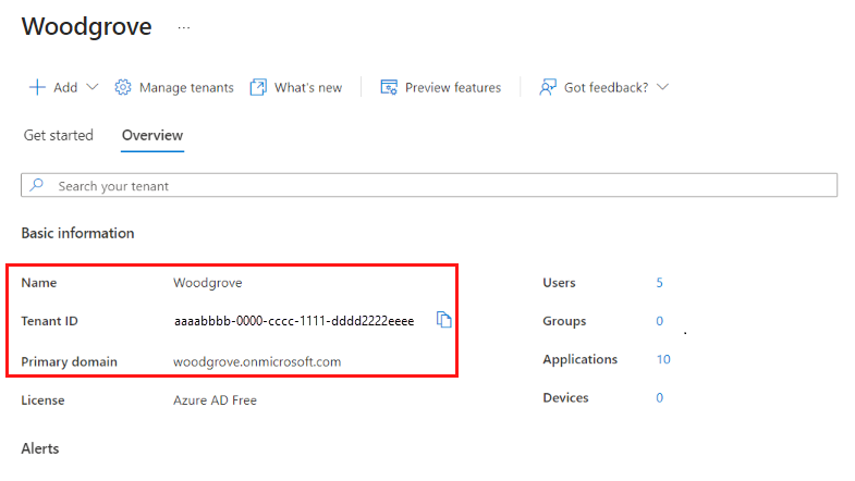 Cuplikan layar rincian penyewa.