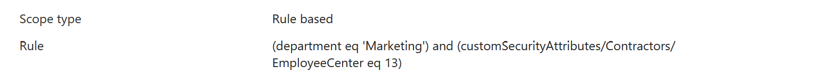 Cuplikan layar atribut keamanan kustom sebagai cakupan.