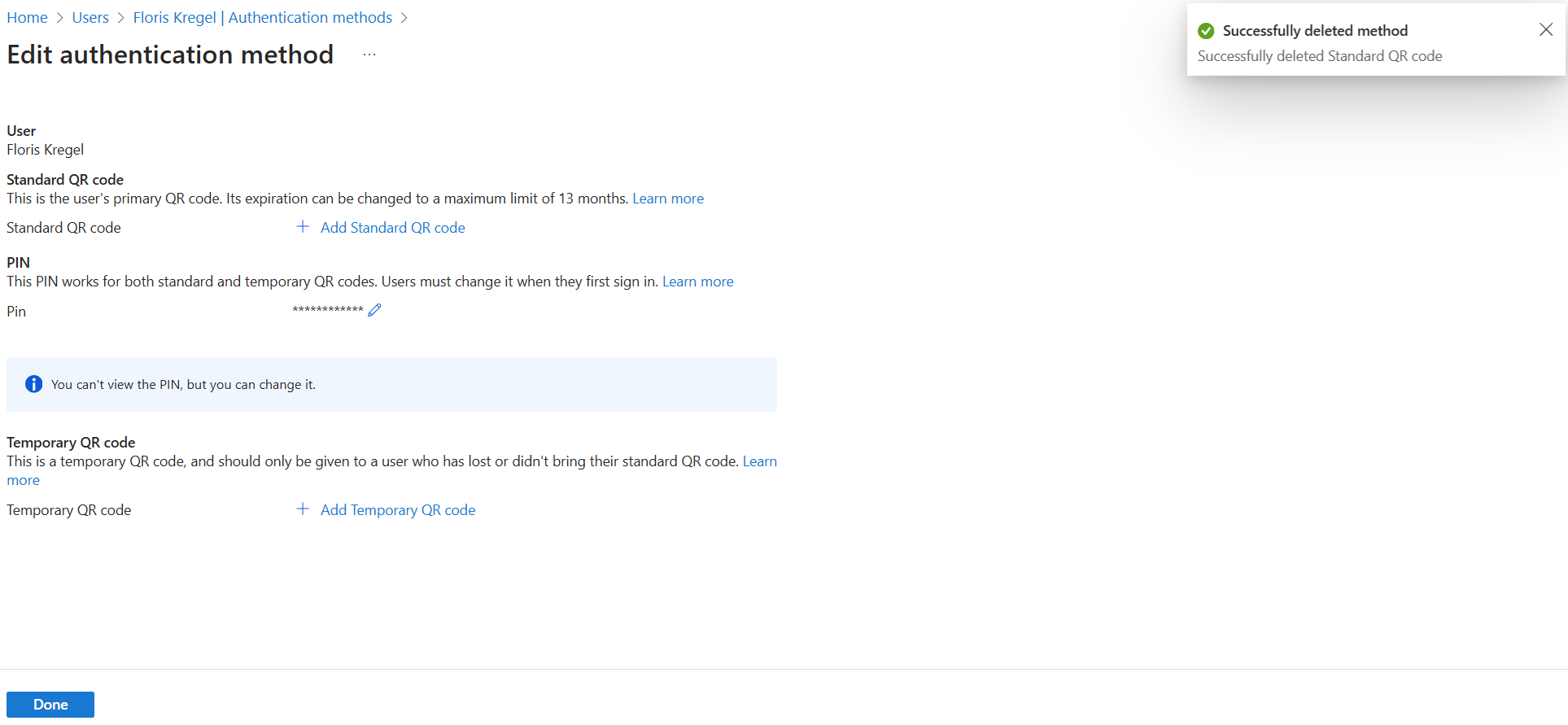 Cuplikan layar yang memperlihatkan cara mengganti kode QR yang hilang atau dicuri.