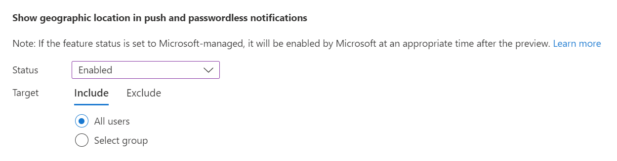 Cuplikan layar yang memperlihatkan cara mengaktifkan lokasi geografis.
