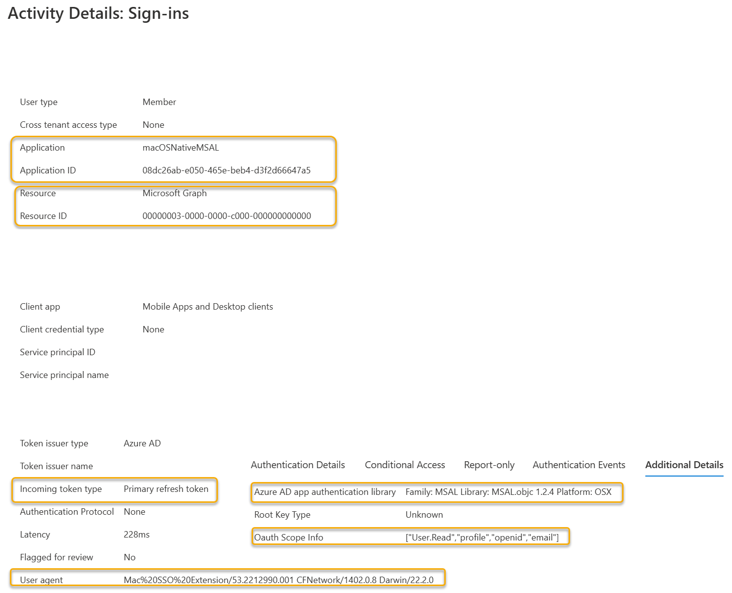 Cuplikan layar memperlihatkan bagaimana ekstensi SSO menggunakan PRT untuk memperoleh token akses untuk Microsoft Graph.