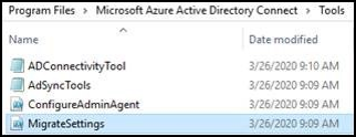Cuplikan layar yang memperlihatkan direktori Microsoft Entra Connect.
