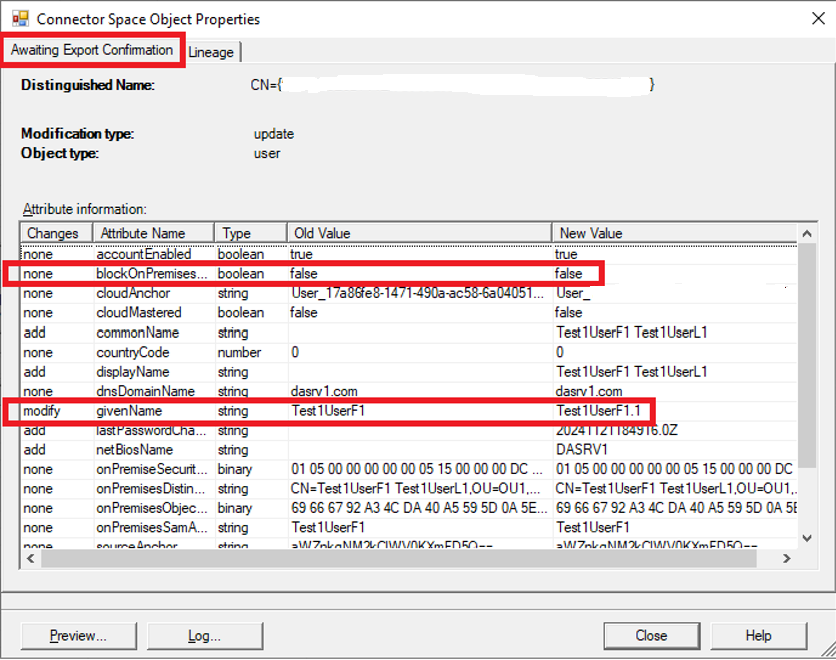 Cuplikan layar objek yang menunggu ekspor.