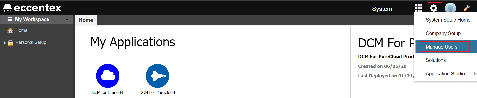 Cuplikan layar memperlihatkan pengaturan akun SAML.