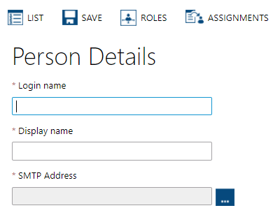 Cuplikan layar yang memperlihatkan panel Detail Orang di Resource Central.