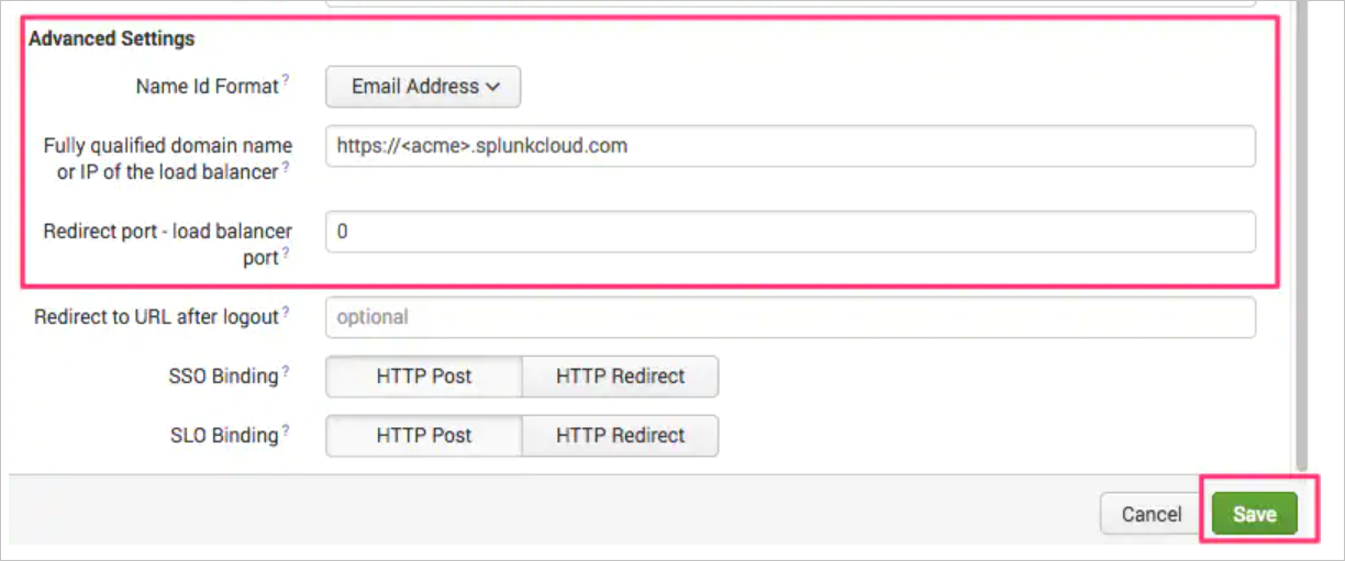Cuplikan layar yang menampilkan Pengaturan Tingkat Lanjut.