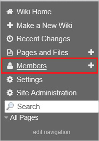 Cuplikan layar memperlihatkan Menu Anggota.