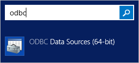 Cuplikan layar yang menunjukkan pengelolaan ODBC.