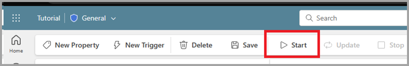 Screenshot of starting a trigger.
