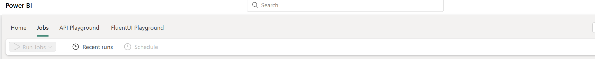 Cuplikan layar memperlihatkan tab Item di UI Fabric.