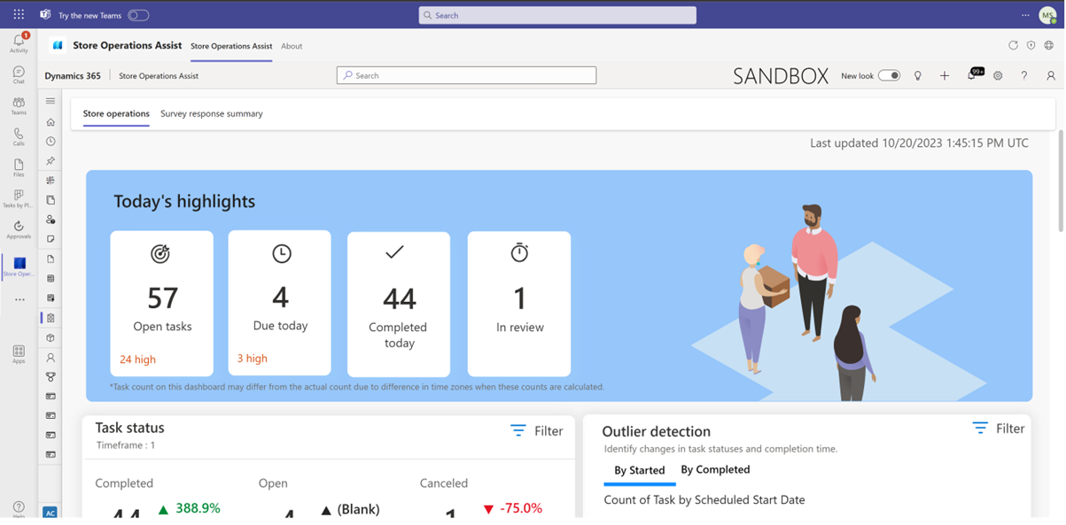 The image shows the Store Operations Assist open in Microsoft Teams.
