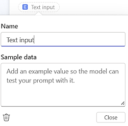 Cuplikan layar mengubah nama input dan menambahkan data sampel.