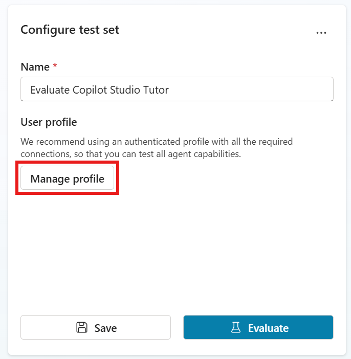Tangkapan layar yang menunjukkan tombol Kelola profil.