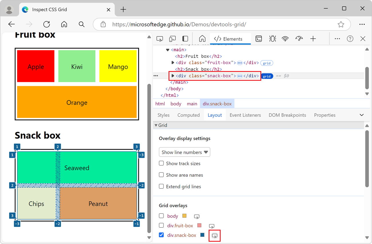 Highlight the grid