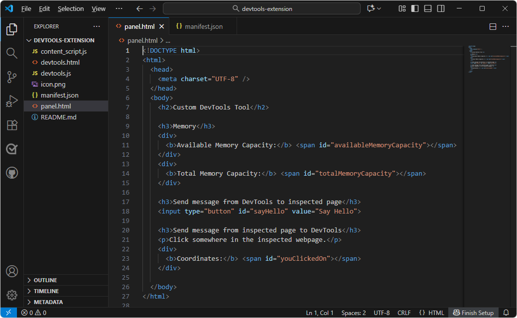/devtools-extension/ folder in Visual Studio Code