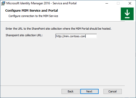 Gambar layar URL kumpulan situs SharePoint