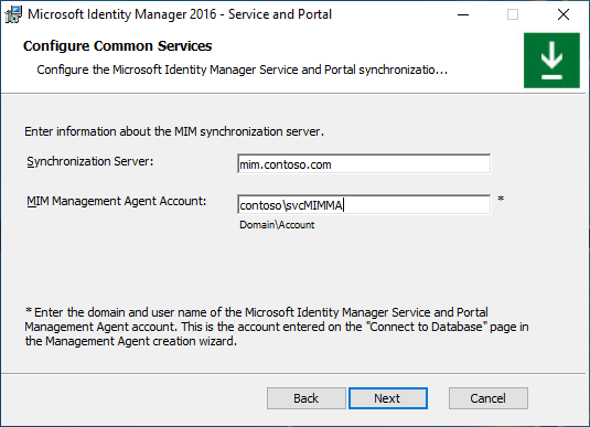Gambar layar nama Server Sinkronisasi