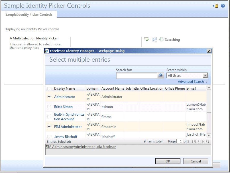 kontrol UocIdentityPicker dalam mode MultipleResult
