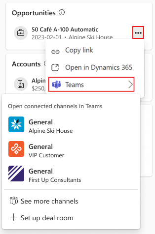 Tangkapan layar yang menunjukkan pembuatan tim ruang kesepakatan dari kartu rekaman.