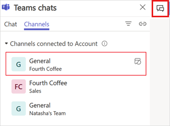 Tangkapan layar saluran yang ditautkan di Dynamics 365 Sales.