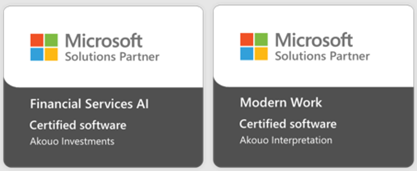 Cuplikan layar dua contoh logo Mitra Microsoft.