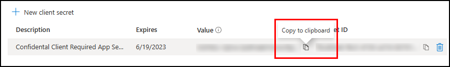 Copy the client secret