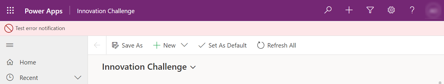 Contoh pemberitahuan kesalahan.