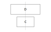 Contoh pola horizontal yang ditengahkan.