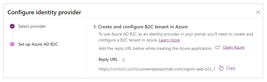 Konfigurasi aplikasi Azure AD B2C.