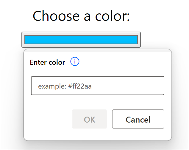 Cuplikan layar kustom pemilih warna.