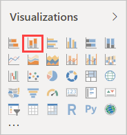 Cuplikan layar panel Visualisasi dengan bagan kolom Bertumpuk disorot.