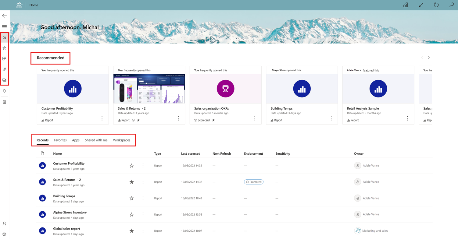 Power BI nav pane